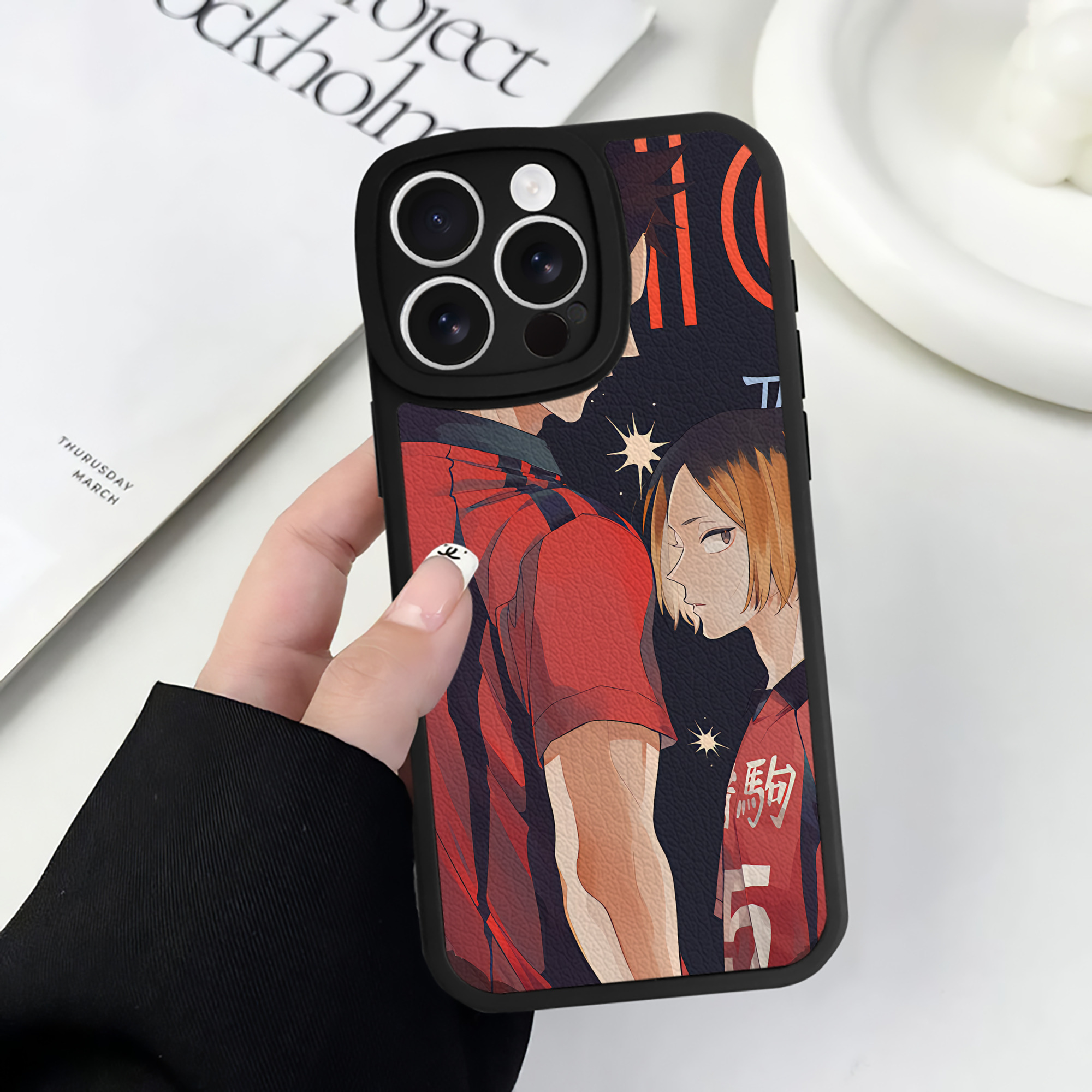 （画像用） ハイキュー!! Haikyu!! 【iPhone 16シリーズ対応】シリコンスマホケース（レザー調） 材質：シリコン